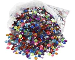 Creotime Strasstenen, afm 5 mm, kleuren assorti, 3000 assorti