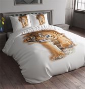 Sleeptime Tiger King - Dekbedovertrek - Lits-Jumeaux - 240x200/220 + 2 kussenslopen - Zwart