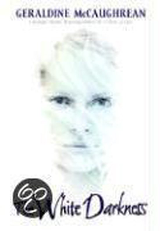 Couverture du livre 'The White Darkness' avec le titre et un visage flou.