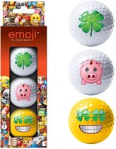 Emoji Lucky Face Golfbal 3-Pack Geschenk Cadeau