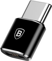 Baseus Adapter MicroUSB naar USB-C - zwart
