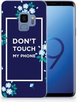 Geschikt voor Samsung Galaxy S9 TPU Siliconen Hoesje Flowers Blue DTMP