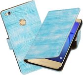 BestCases.nl Turquoise Mini Slang booktype wallet cover cover voor Huawei P8 Lite 2017 / P9 Lite 2017
