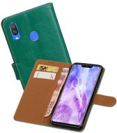 Zakelijke Book Case Telefoonhoesje Geschikt voor de Huawei Nova 3 - Portemonnee Hoesje - Pasjeshouder Wallet Case - Groen