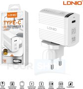 LDNIO A1302Q Adapter USB C Type Snellader/ oplader met OplaadKabel