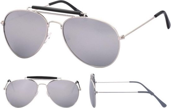 Politiebril zilver met spiegel glazen voor volwassenen - Politie/agenten  | bol.com