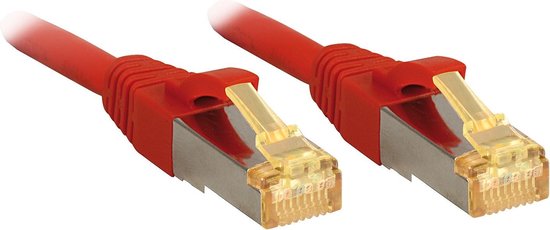 LINDY 47293 RJ45 Netwerkkabel, patchkabel CAT 6a (losse kabel CAT 7) S/FTP 1.50 m Rood Snagless 1 stuk(s)