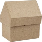 Huizen, afm 6x8,5 cm, h: 10,5 cm, 4 stuks