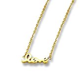 Amanto Ketting Emi Gold - 316L Staal PVD - Love - 14x5mm - 48+5cm