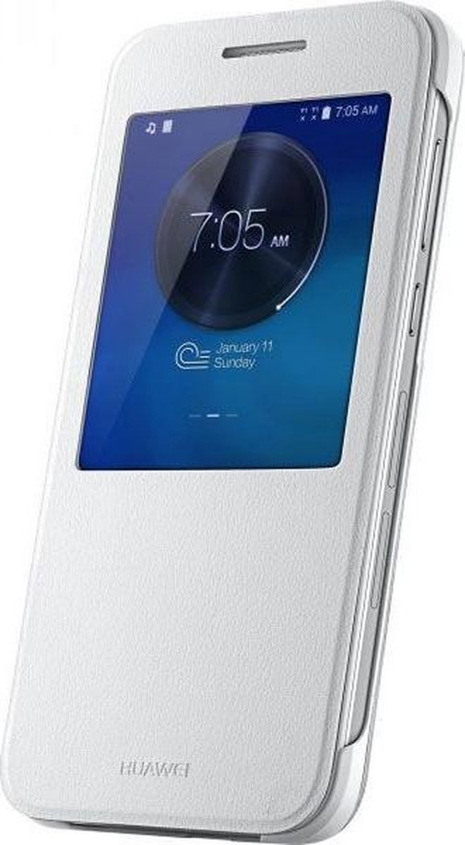 Huawei view flip tasje - wit - voor Huawei Ascend G7