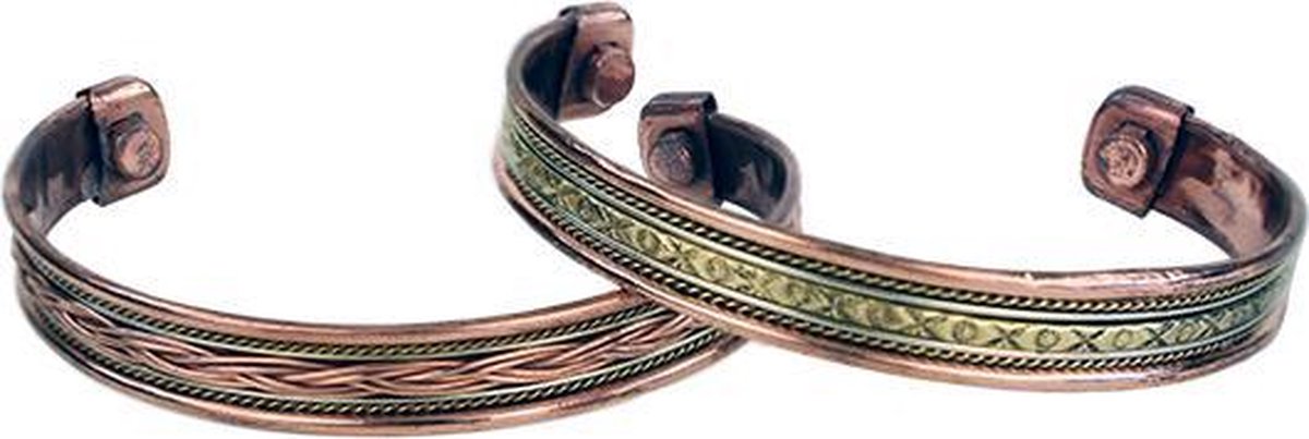Yogi & Yogini naturals Armbanden magnetisch koper (2 stuks) - Yogi & Yogini
