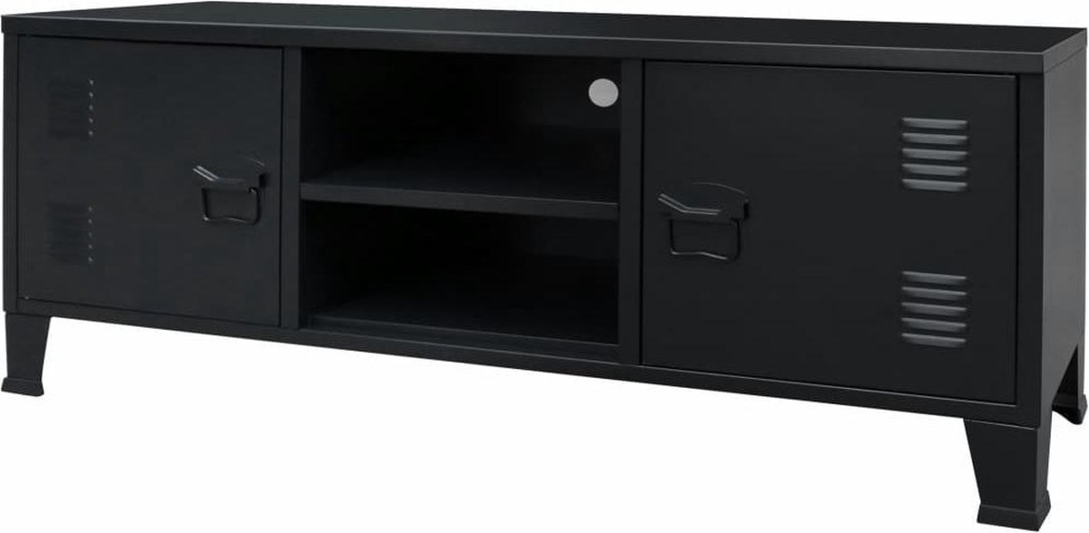 vidaXL Tv-meubel industriële stijl 120x35x48 cm metaal zwart | bol.com