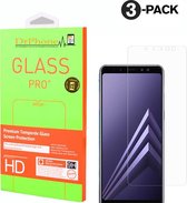 DrPhone 3 x A8+(Plus) 2018 Glas - Glazen Screen protector - Tempered Glass 2.5D 9H (0.26mm)