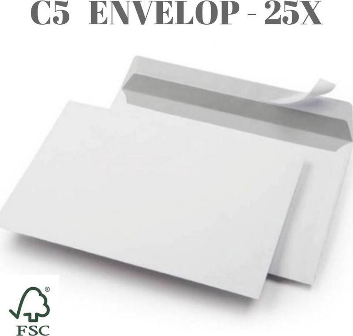 Enveloppe A5 blanche autocollante - C5 - 162 x 229 mm - 25 pièces