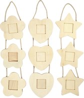 Fotolijsten, d: 12 cm, triplex, 3 assorti