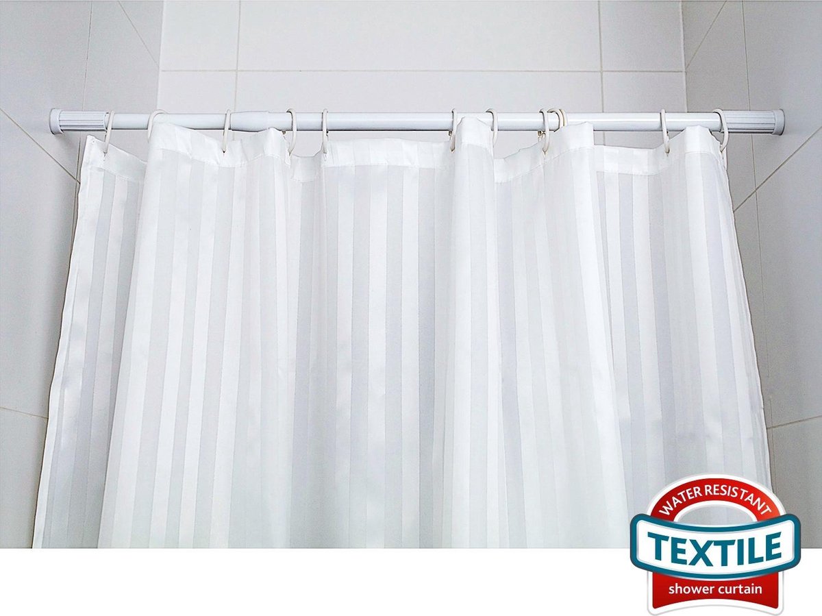 Gestreept Douchegordijn Met 12 Ringen AntiSchimmel Badkamer