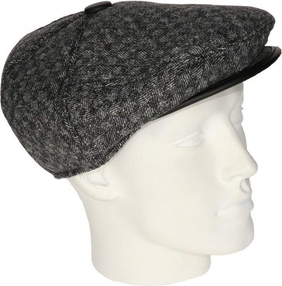 Heren flat cap lichtgrijs met lichte structuur 58