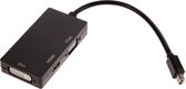 DrPhone Splitter 3 in 1 Mini Displaypoort Naar VGA & HDMI & DVI Monitor Adapter Kabel - High Performance Chips voor