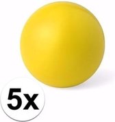 5 balles anti-stress jaunes 6 cm