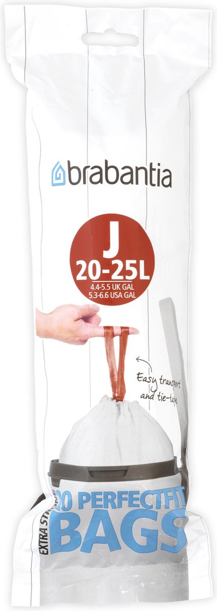 Goedkoopste Brabantia PerfectFit Afvalzak met trekbandsluiting - 20/25 l - Code J - 20 stuks