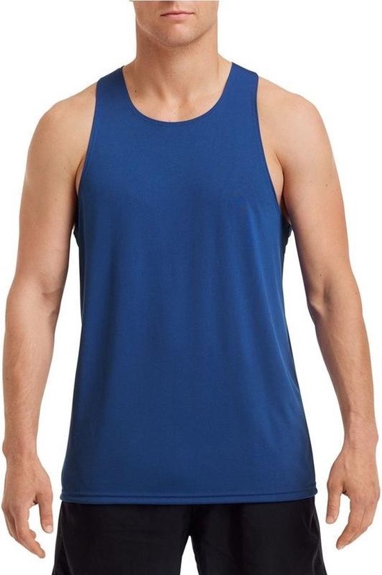 Sport hardloop singlet blauw voor heren - Heren sportkleding hemd/top blauw  XL (42/54) | bol.com