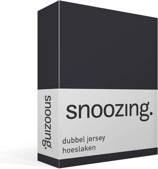 Snoozing - Double Jersey - Drap housse - Lits jumeaux - 160x200 / 220 cm - Anthracite