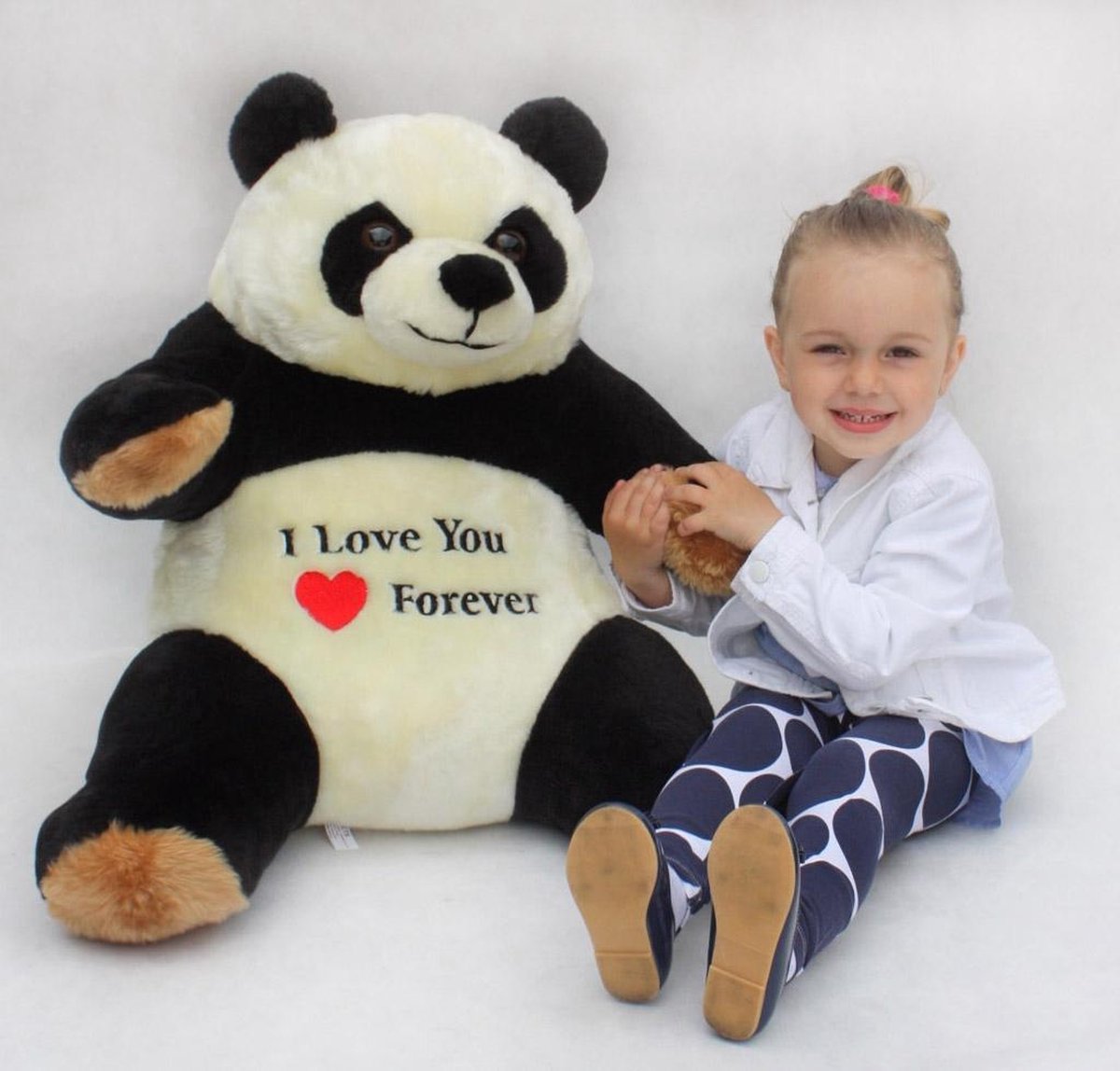 Peluche - Ours panda géant - Je t'aime pour toujours - 55 cm | bol.com