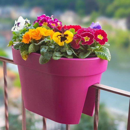 Monopoly Kapitein Brie patrouille Balkon plantenpotten/bloempotten fuchsia roze 12 liter van kunststof 40 x  27 x 25 cm -... | bol.com