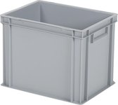 Boîte de rangement / caisse empilable - Polypropylène - 28,5 litres - Gris