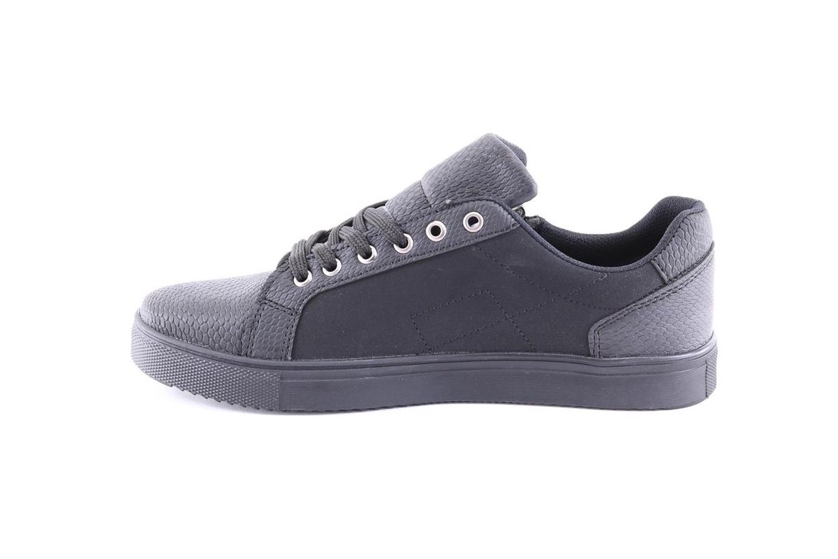 Manzotti heren sneakers met rits sluiting aan de Buitenkant zwart bol