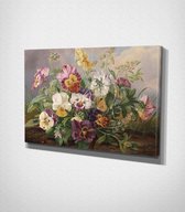 Colorful Flowers - 30 x 40 cm - Schilderij - Canvas - Slaapkamer - Wanddecoratie  - Slaapkamer - Foto op canvas