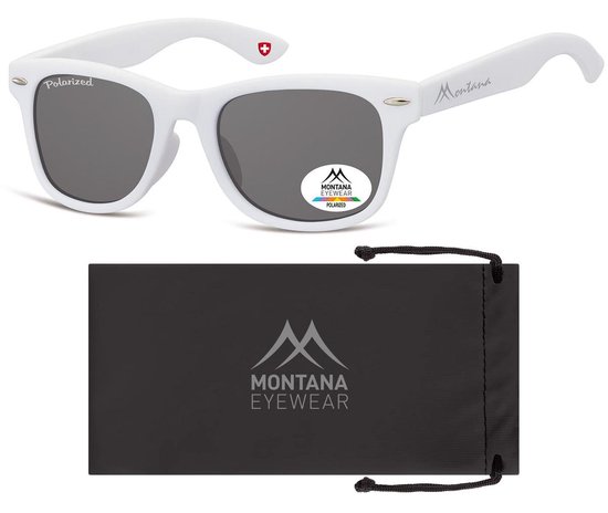 Montana 967A- Kinder Zonnebril-Wayfarer-Wit kunststof- Lensbreedte 46 mm van Montana. — afbeelding 2