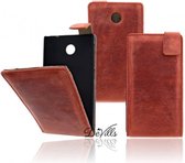 Devills Crazy Lederen Flip Case Nokia X Hoesje Brick Red