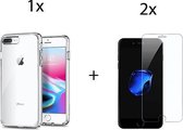 iphone 6 plus hoesje siliconen case transparant - Apple iphone 6s plus hoesje - hoesje iphone 6 plus - hoesje iphone 6s plus hoesjes cover hoes - 2x iPhone 6 Plus/6S Plus Screenpro