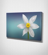 White Flower Canvas - 100 x 70 cm - Bloemen - Schilderij - Canvas - Slaapkamer - Wanddecoratie  - Slaapkamer - Foto op canvas