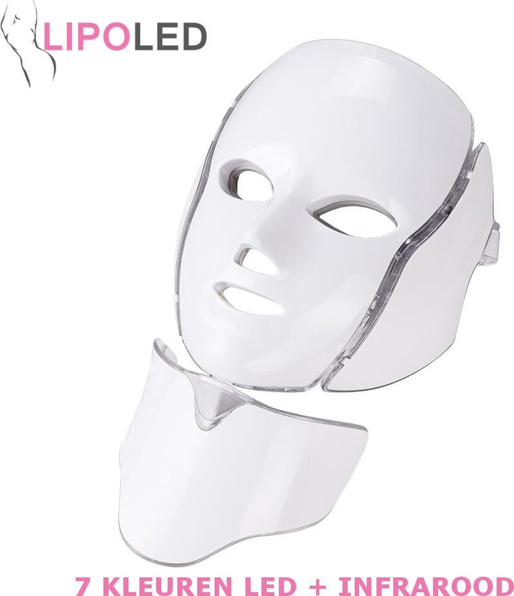 LED Masker gezicht en hals - 7 kleuren + Infrarood!
