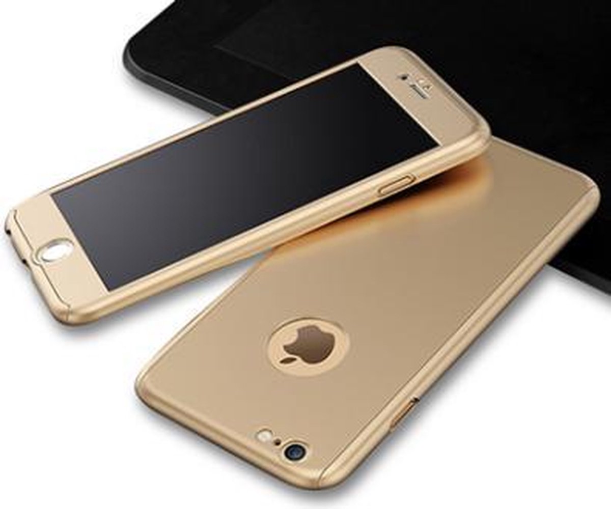 Telefoonhoesje| Telefooncase| Tempered glass voor iPhone 6+ - 360° case goud