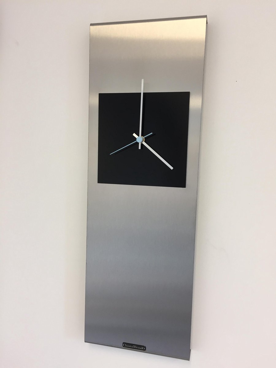 Wandklok RVS Cassiopee Black Square
