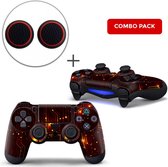 CPU / Rood Combo Pack - PS4 Controller Skins PlayStation Stickers + Thumb Grips