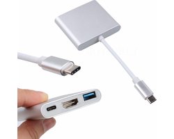 3.1 USB Type-C naar HDMI Multiport Adapter geschikt voor MacBook - Zilver