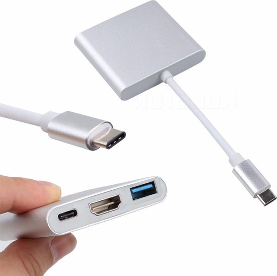 Adaptateur multiport USB C vers USB types A+C et HDMI