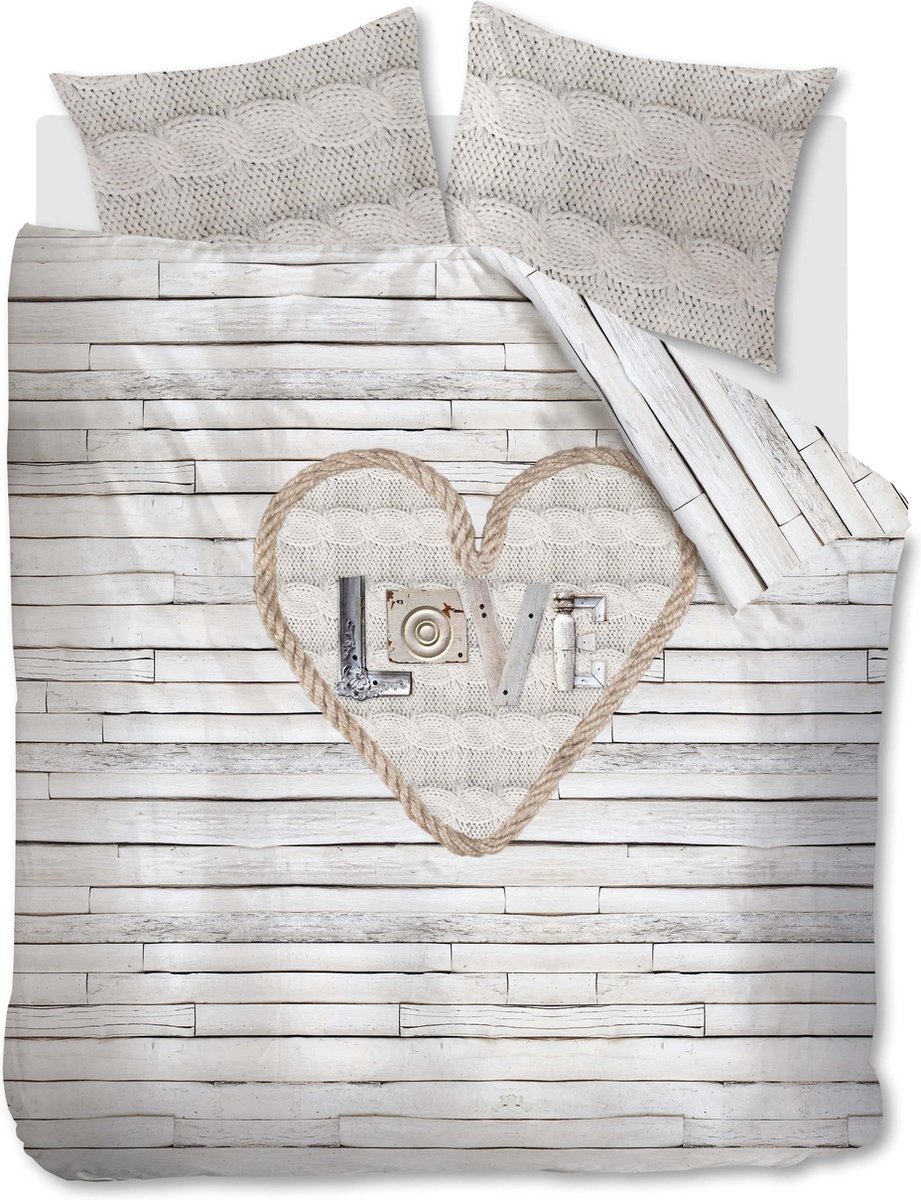 Ariadne At Home Lovewood Dekbedovertrek - Tweepersoons - 200x200/220 cm - Natural
