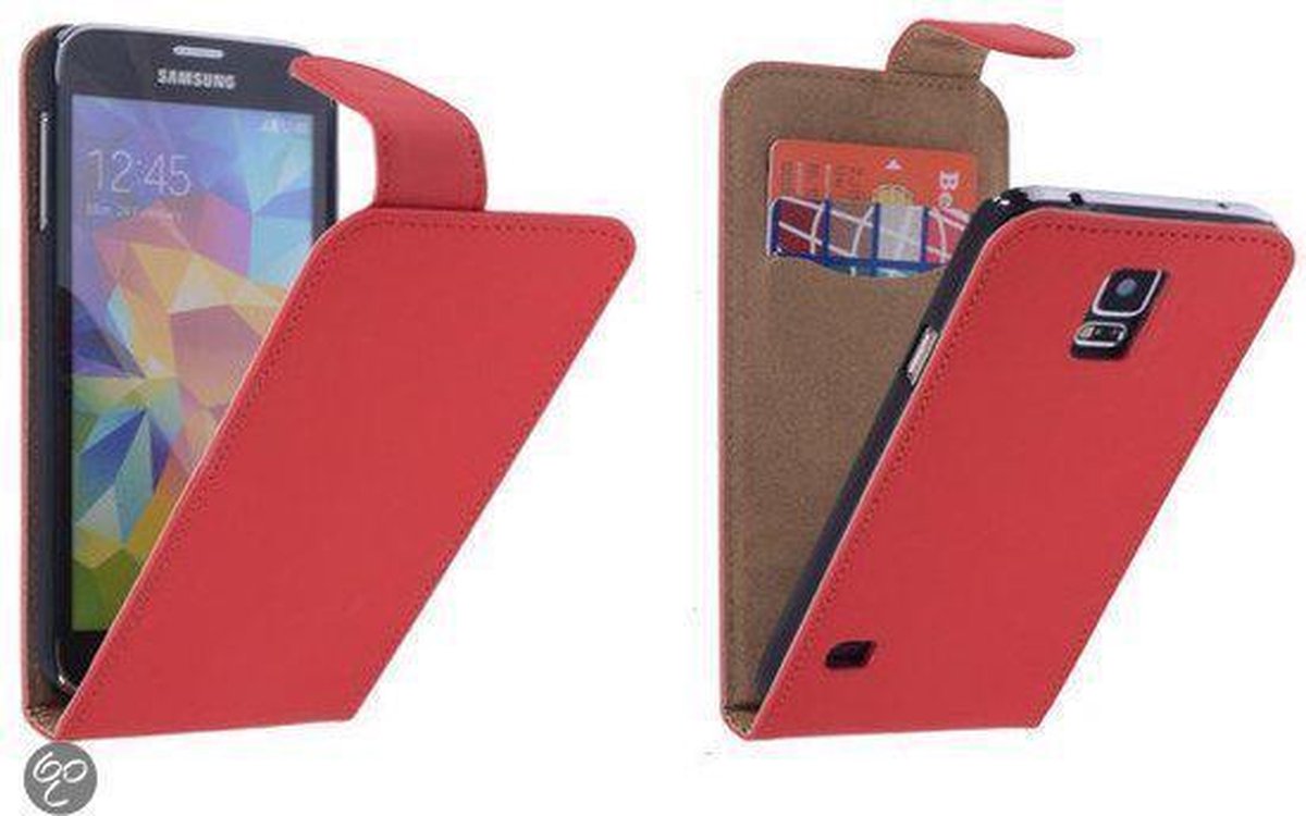Rood Effen Classic Flipcase Hoesje Samsung Galaxy S5