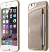 iPhone 6(S) Plus (5.5 inch) Pu leather Cover hoesje case creditcard vakjes beige