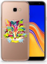 Geschikt voor Samsung Galaxy J4 Plus (2018) TPU Siliconen Hoesje Cat Color