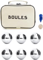 Kikkerland Jeu de Boules Set - 6 Ballen - Zilver - Buitenspeelgoed - Voor volwassenen - Large