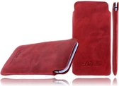 DeVills Red HTC One M7 Pocket Sleeve Lederen insteekhoes