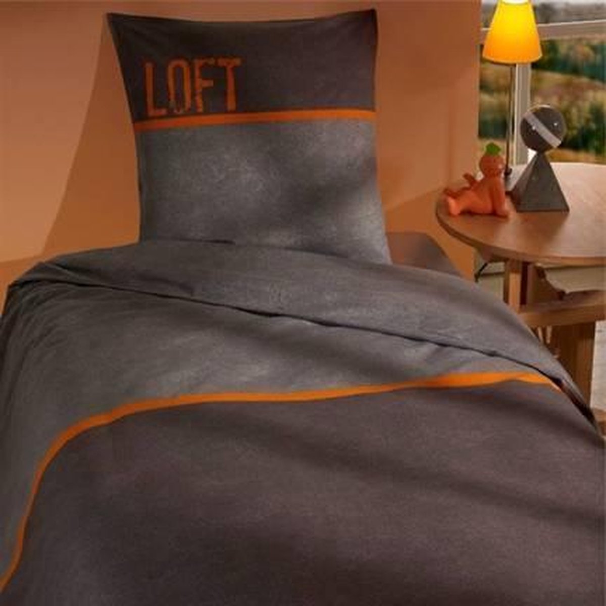 Snoozing Debby - Flanel - Dekbedovertrek - Lits-jumeaux - 260x200/220 cm + 2 kussenslopen 65x65 cm - Grijs
