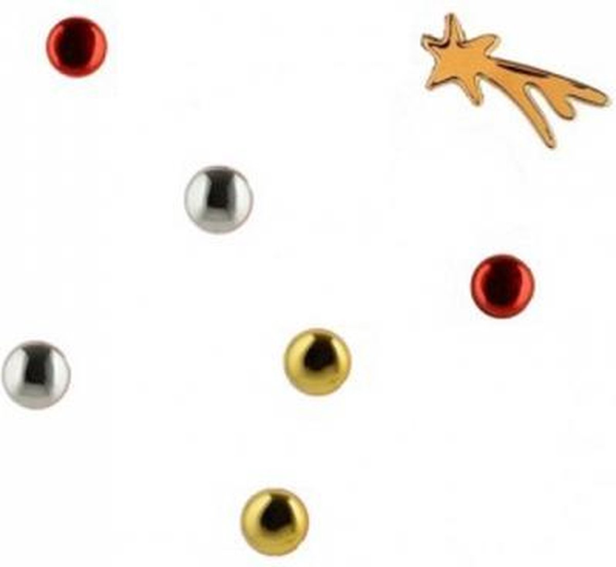 ALESSI BARK for Christmas Kerstboom magneten, 6 stuks en 1 ster