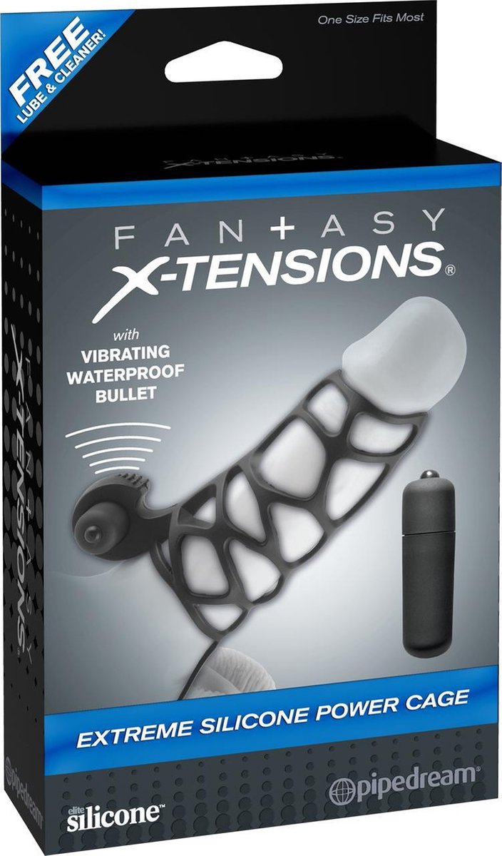 Fantasy X-tensions Vibrerende zwarte peniskooi - zwart